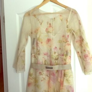 Dolce & Gabbana sheer belted, floral dress.